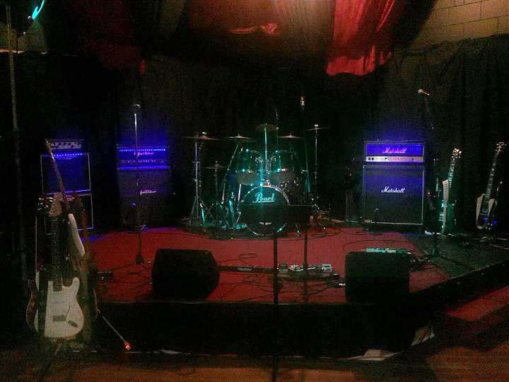 Stage at Hack's Taps & Grill, live music